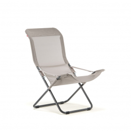 Poltrona Relax Da Esterno Samba - Fiam - Telaio Alluminio, Tessuto Texfil Nero - Reclinabile 2 Posizioni - 5