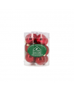 Sfere natalizie in vetro sangue d'oca Tubo 12 pz 3 cm