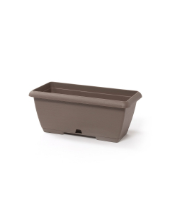 Fioriera Terrae beige scuro sottovaso integrato Plastecnic