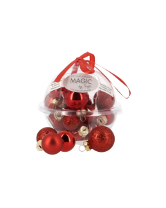 Palline natalizie Mix rosso 20 pz da 2,3,4 cm