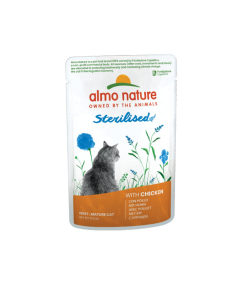 Cibo umido per gatti Sterilised Almo Nature bustina 70g
