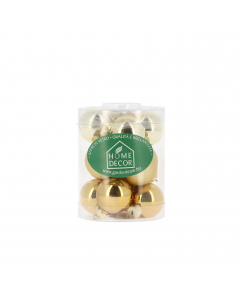 Palle di Natale in vetro color oro Tubo 12 pz 3 cm