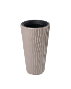 Vaso alto Sandy Slim sabbia con inserto 