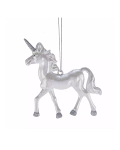Decorazione natalizia Unicorno con glitter da appendere
