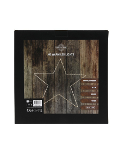 Stella in metallo outdoor 30cm con 66 LED bianco caldo e timer
