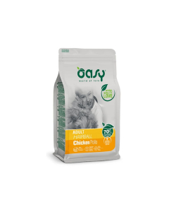 Oasy Cat Adult Hairball crocchette per gatti Pollo 300g