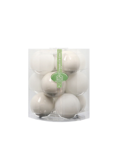 Set di palline di Natale bianche in vetro 12 pz 8 cm