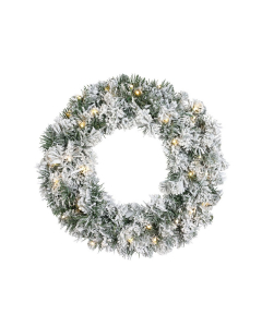 Corona natalizia Imperial innevata con led
