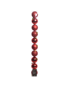 Set 10 palline di Natale 6cm-Rosso - palline