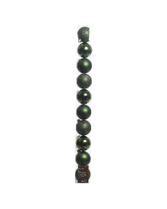 Set 10 palline di Natale 6cm-Verde pino - palline