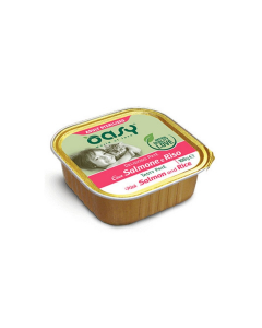 Oasy Cat Delizioso Paté per gatti adulti sterilizzati gusto salmone e riso 100g