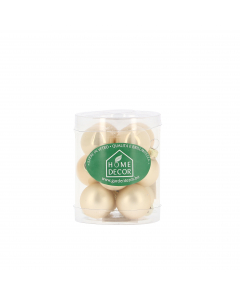 Palline di Natale in vetro Color champagne tubo 12 pz 3 cm