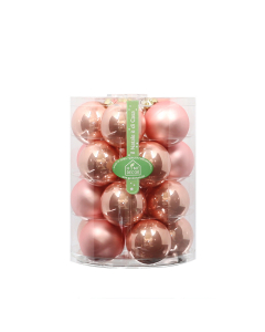 Palline di Natale rosa in vetro Set 20 pz 6cm