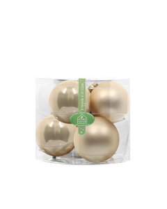 Palline di natale champagne in vetro inge set 6 pz 10 cm