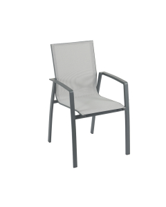 Sedia da esterno con braccioli Tommy Antracite