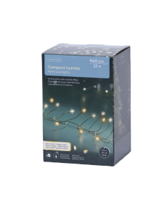 Luci natalizie Micro LED Compact 8 funzioni Lumineo Filo oro
