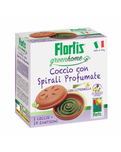 Kit coccio + 10 spirali anti zanzare Flortis