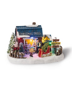 Negozio di albero di Natale per villaggio natalizio