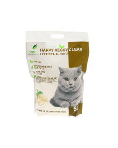 Lettiera per gatti al tofu Happy Veggy Clean 5L