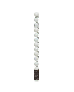 Set 14 palline di Natale 3cm-Bianco iridescente - palline