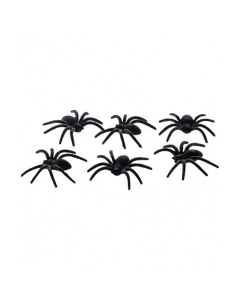 Set 6 ragni neri in vellutino Halloween