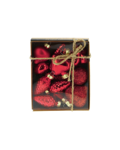 Mini box palline assortite-Rosso glitter2 INGE-Forme