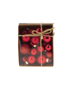 Mini box palline assortite-Rosso glitter2 INGE-Sfere