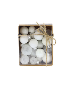 Mini box palline assortite-Bianco glitter2 INGE-Sfere