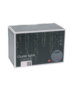 Tenda luminosa a 6 cascate con luci LED bianco caldo