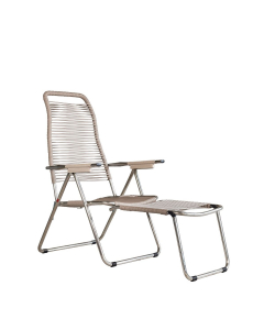 Sdraio chaise longue pieghevole Spaghetti con schienale alto Fiam