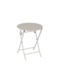 Tavolino rotondo pieghevole Click in ferro color bianco 
