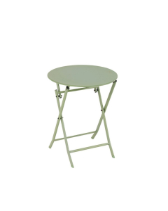Tavolino rotondo pieghevole Click in ferro color verde 
