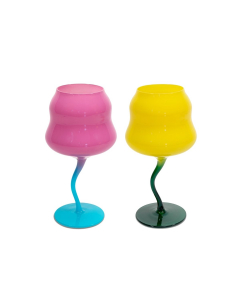 Set 2 calici cocktail colorati in vetro borosilicato WD Lifestyle