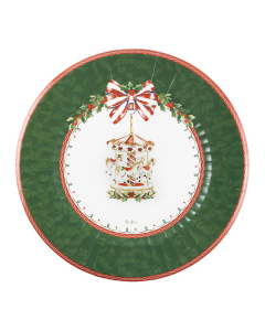 Set piatti natalizi maxi di carta Santa Carousel Givi 33 cm 6 pz