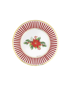 Set piatti natalizi di carta dessert Christmas Flower Givi 21 cm 8 pz