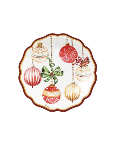 Set piatti natalizi di carta dessert Christmas Deco Givi 21 cm 8 pz