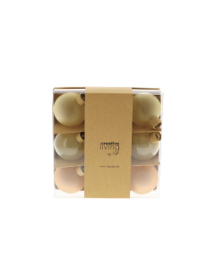 Palline di Natale in vetro mix Beige 9pz 6cm