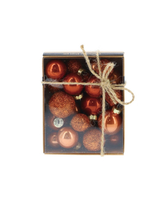 Mini box palline assortite-Terracotta glitter INGE-Sfere