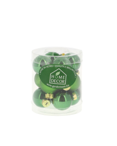 Mini palline di Natale in vetro mix Verde 12pz 3cm