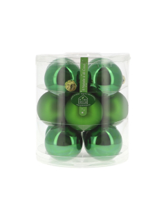 Palline di Natale in vetro mix Verde 12pz 8cm