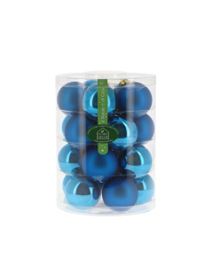 Palline di Natale in vetro mix Blu 20pz 6cm