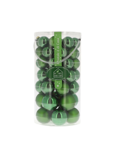 Palline di Natale in vetro mix Verde 48pz 5/6/7cm