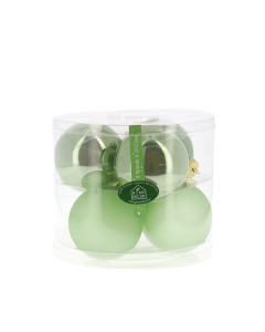 Maxi palline di Natale in vetro mix Verde Salvia 6pz 10cm