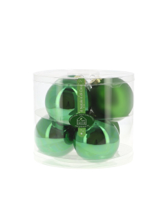 Maxi palline di Natale in vetro mix Verde 6pz 10cm