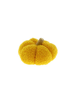 Zucca decorativa peluche Teddy-Giallo-14 cm