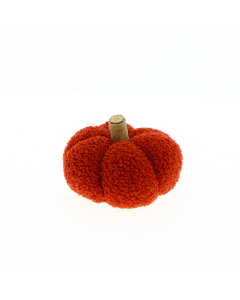 Zucca decorativa peluche Teddy-Rosso scuro-14 cm