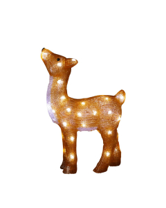 Renna luminosa in acrilico con 40 LED da esterno H38 cm