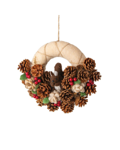 Corona fuori porta natalizia in feltro