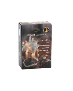Catena luminosa 10 LED effetto fiamma con timer