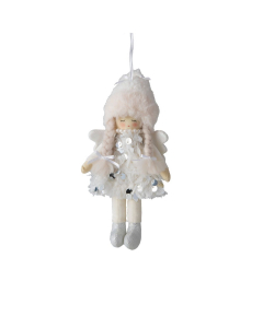 Logbuch-Verlag Piccoli angeli decorativi, set 2 pezzi: decorazioni Natale casa, figure natalizie bianche con ali dorate, statuine protettive eleganti per tavolo o finestra 9 cm